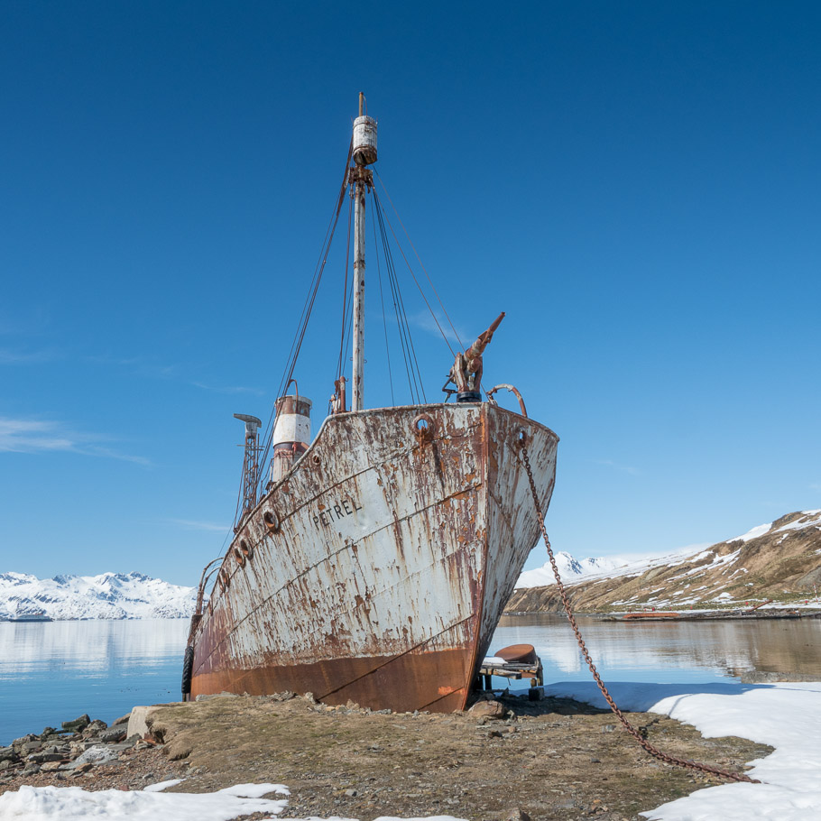 Parked old Whaler - Grytviken, South Georgia